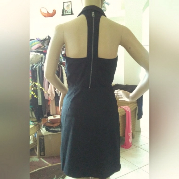 BNWOT MARC NEW YORK BLACK DRESS HALTER STYLE POCKETS OPEN BACK WRAP TYPE SZ. 2 - Picture 3 of 7